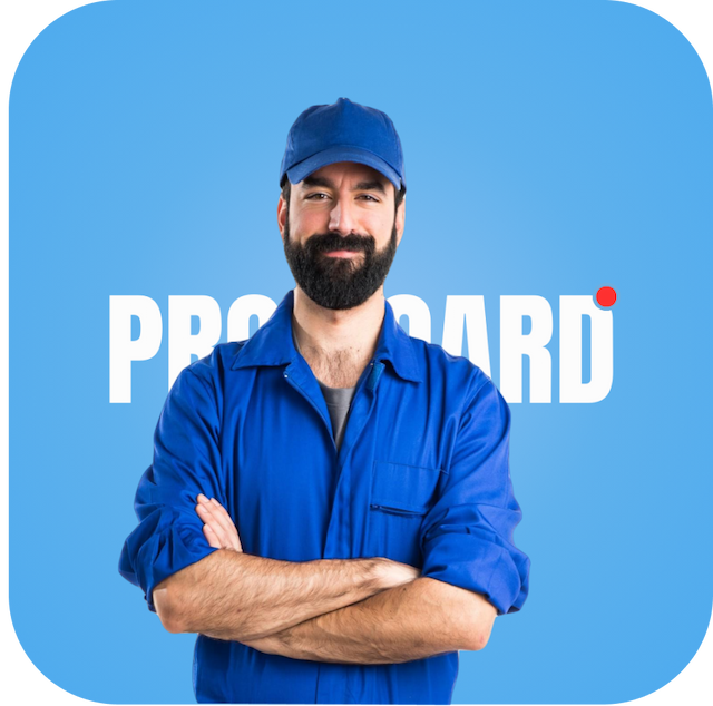 blue man, pro card logo